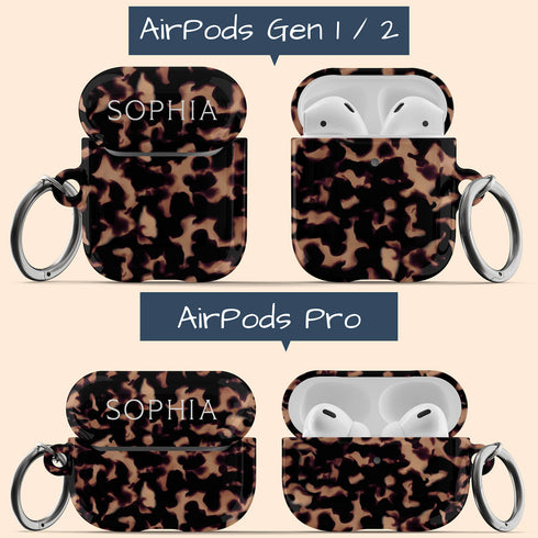 Tortoiseshell Custom Name AirPods Case